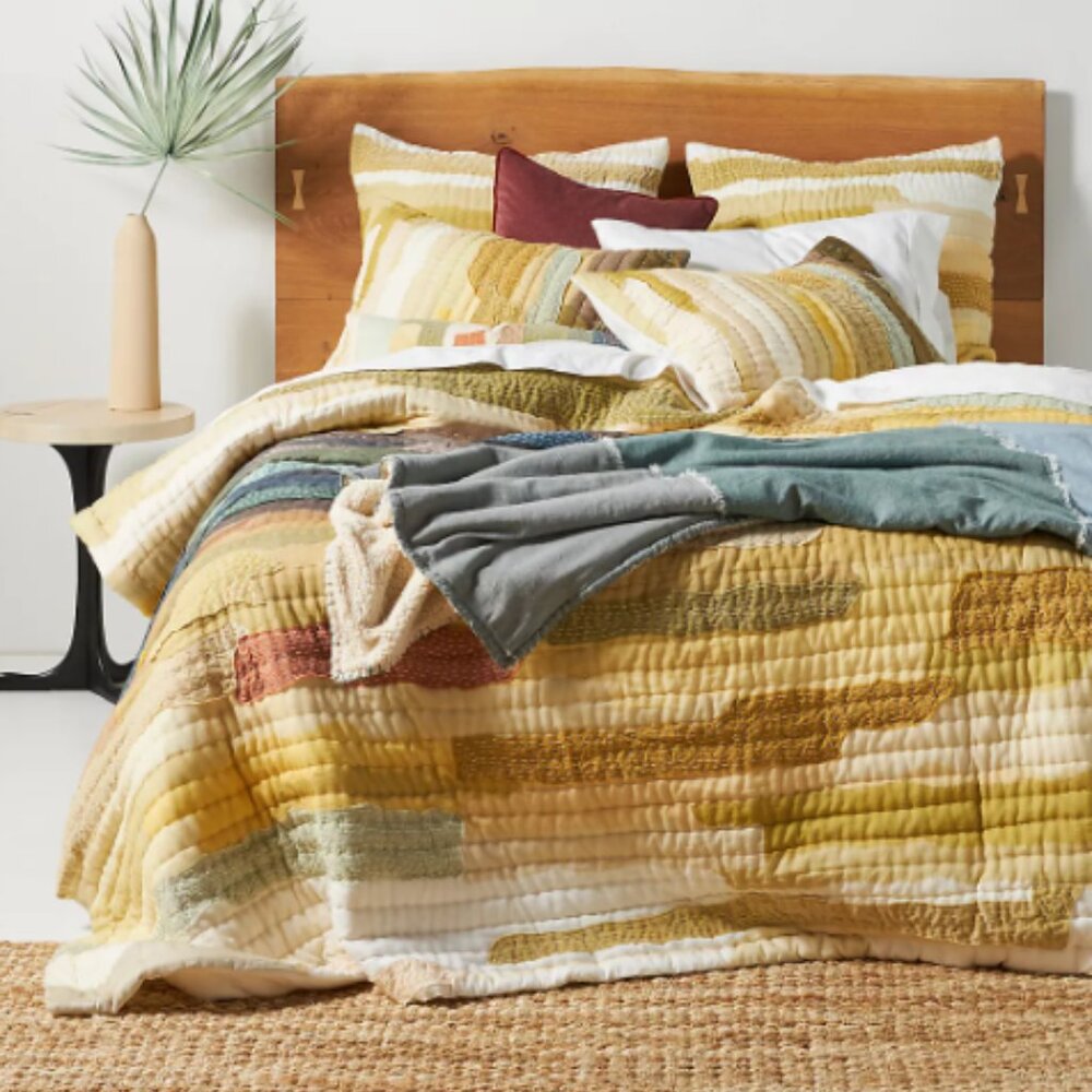Anthropologie Vivie Patchwork Quilt for Full Sized Bed